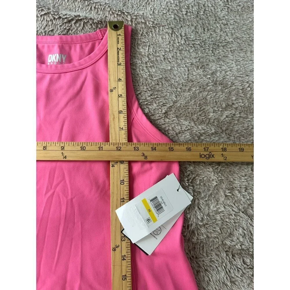 Dkny Sport Women's Regular Fit Racerback Sleeveless Tennis Dress Pink New